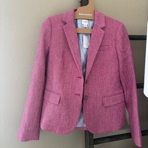 J. Crew Pink Herringbone Blazer